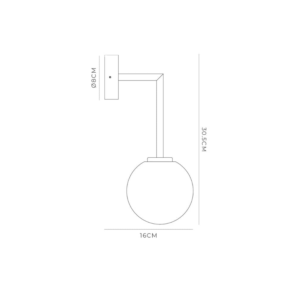 Interior Wall Light / Sconce Orb Long Arm Wall Light