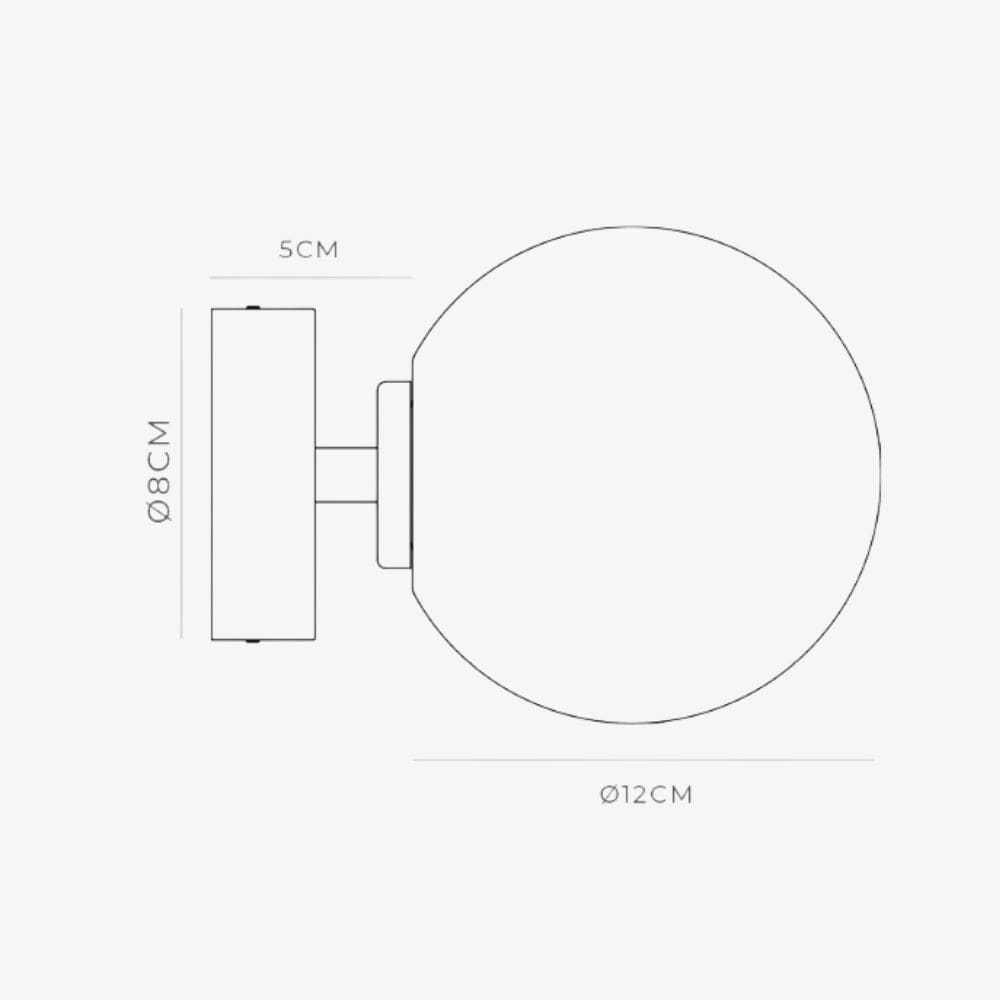 Interior Wall Light / Sconce Orb Short Arm Wall Light