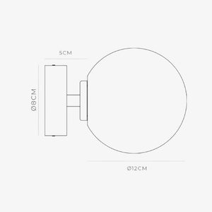 Interior Wall Light / Sconce Orb Short Arm Wall Light