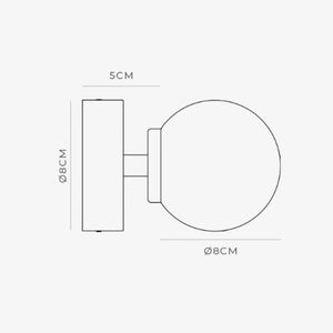 Interior Wall Light / Sconce Orb Short Arm Wall Light