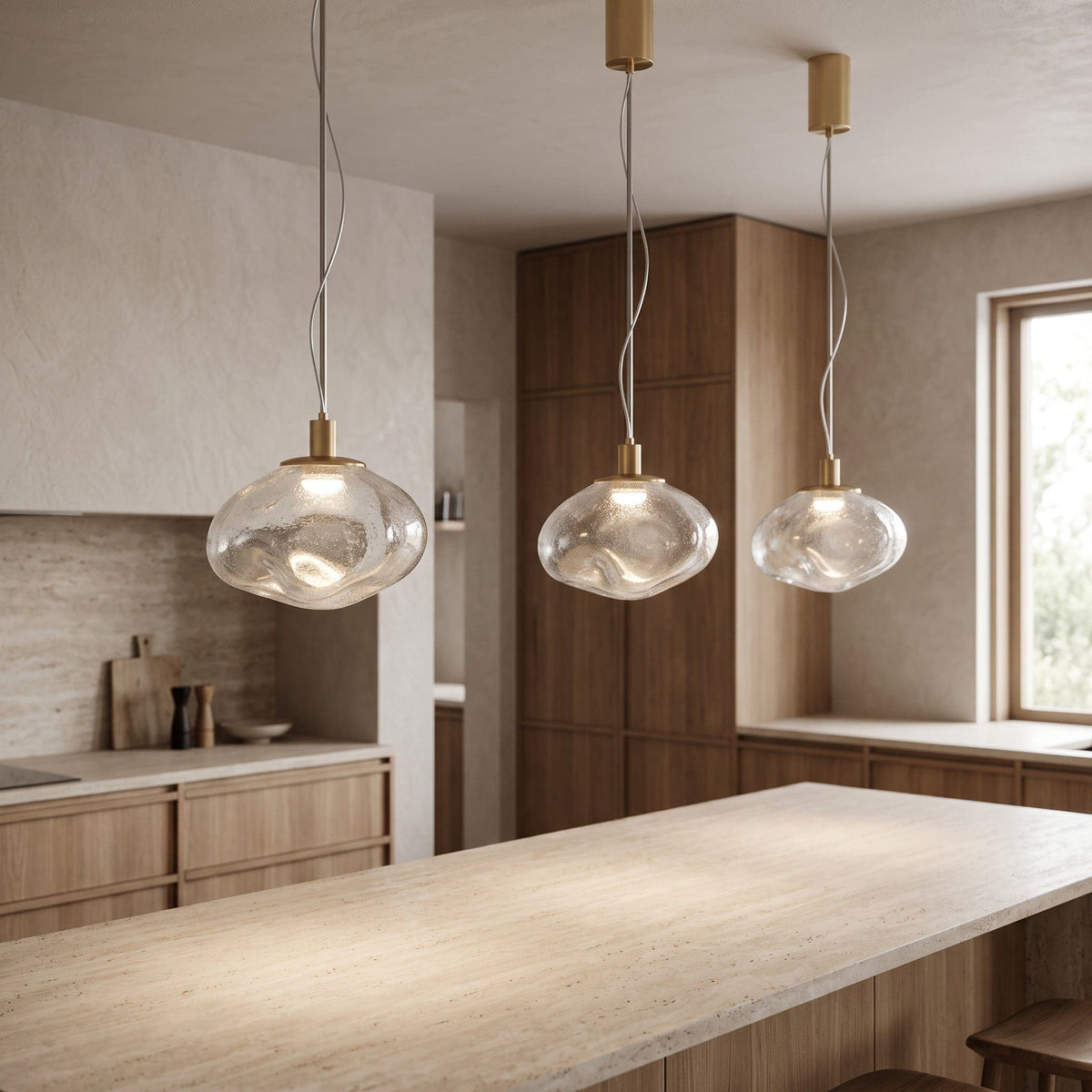 Interior Pendant Orbis Bubble Blown Glass Pendant Light