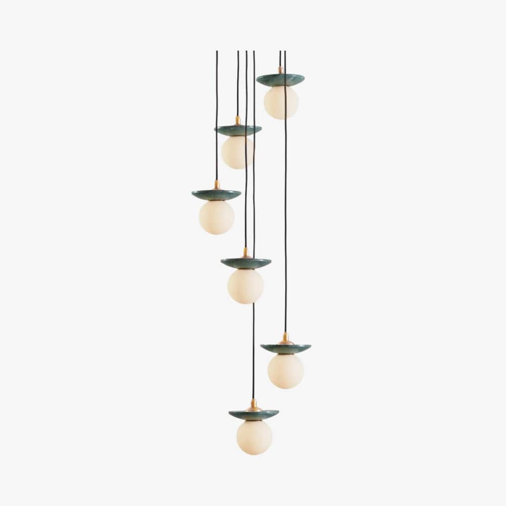Interior Pendant Orbit Pendant - 6 Drop Grouping