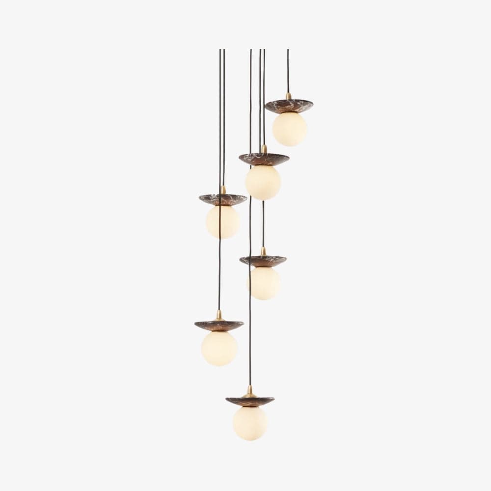 Interior Pendant Orbit Pendant - 6 Drop Grouping