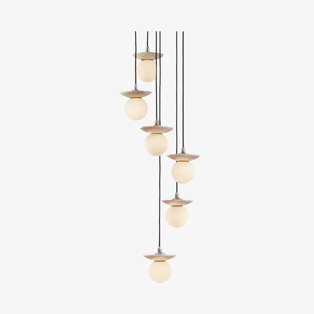 Interior Pendant Orbit Pendant - 6 Drop Grouping
