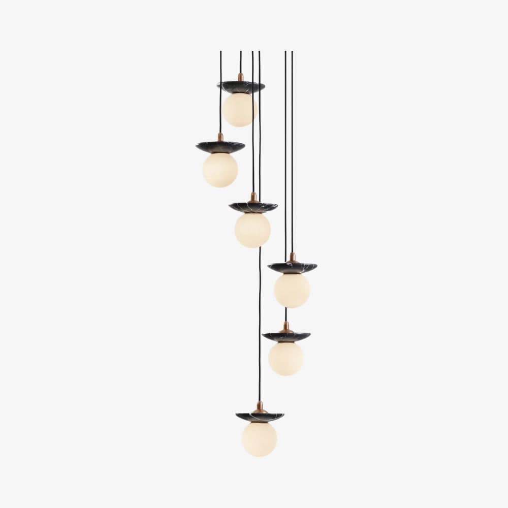 Interior Pendant Orbit Pendant - 6 Drop Grouping