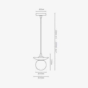Linear Pendant Orbit Pendant - Brass