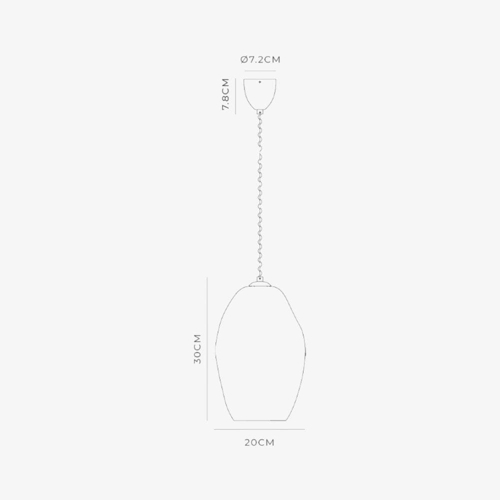 Interior Pendant Organic Mouth Blown Glass Pendant