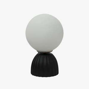 Table Lamps Orion Ribbed Orb Black