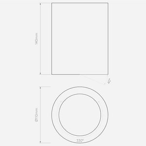 Surface Mounted Osca Round 140 Adjustable Downlight
