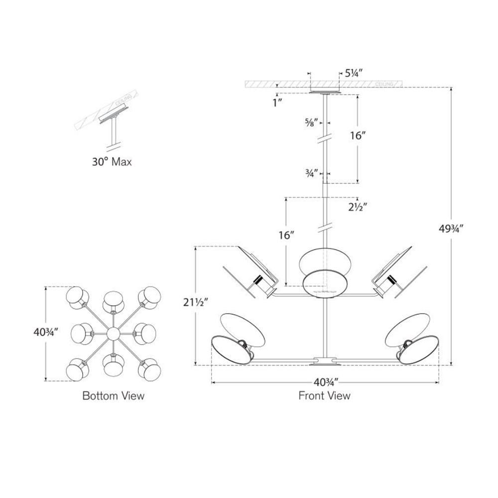Chandelier Osiris Large Reflector Chandelier