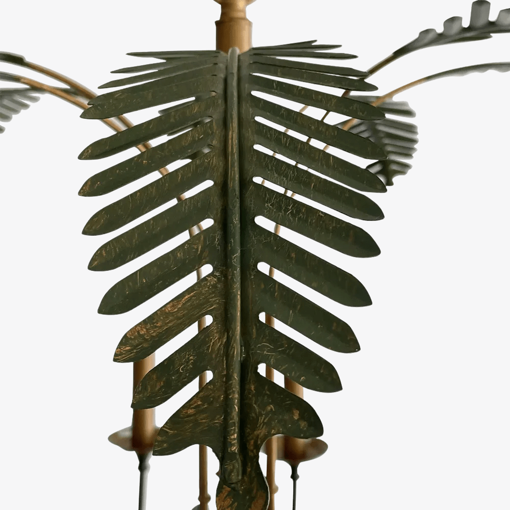 Chandelier Palm Leaves Iron Chandelier 8 Lights