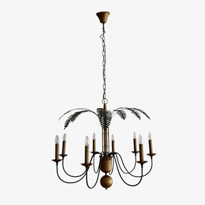 Chandelier Palm Leaves Iron Chandelier 8 Lights