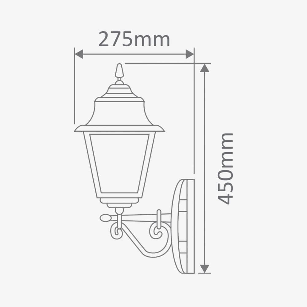 Exterior Wall Light Paris Upward Wall Light