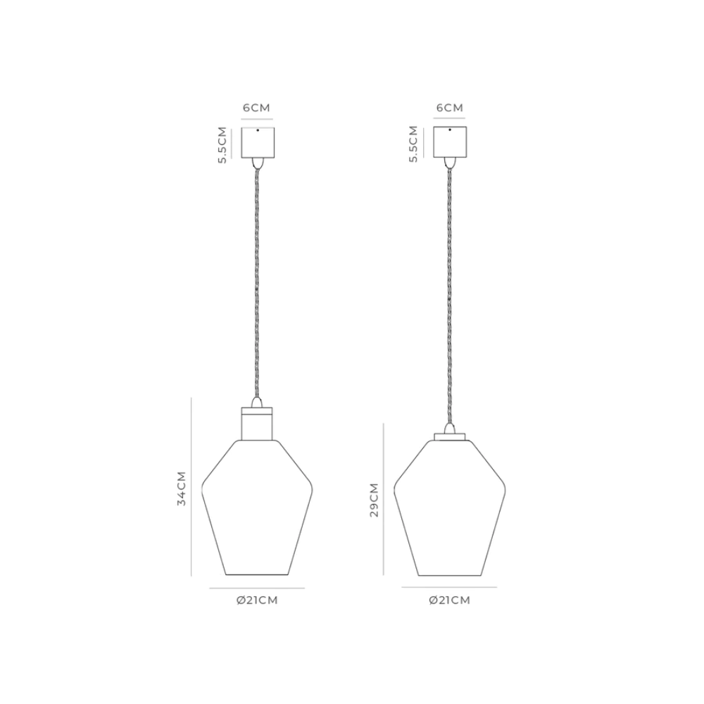 Interior Pendant Parlour Geo Pendant - Iron & Clear - Clearance