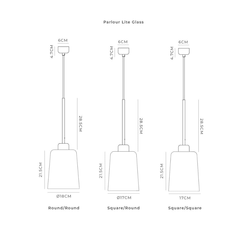 Interior Pendant Parlour Lite Glass Pendant Light