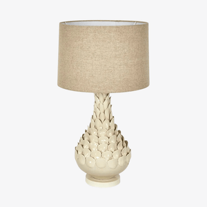 Table Lamps Petal Ceramic Table Lamp with Natural Linen Shade
