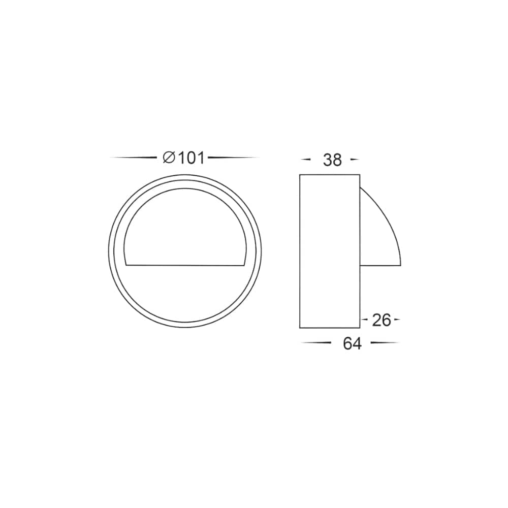 Exterior Step Light Pinta Large Eyelid Step Light