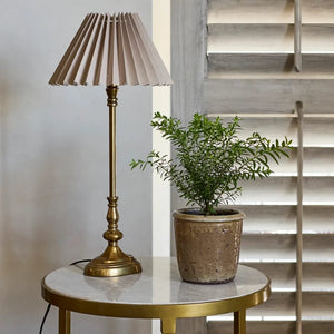 Lamp Shades Pleated Linen Shade 26cmD Taupe