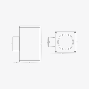 Exterior Wall Light Porter Square Up & Down Wall Light