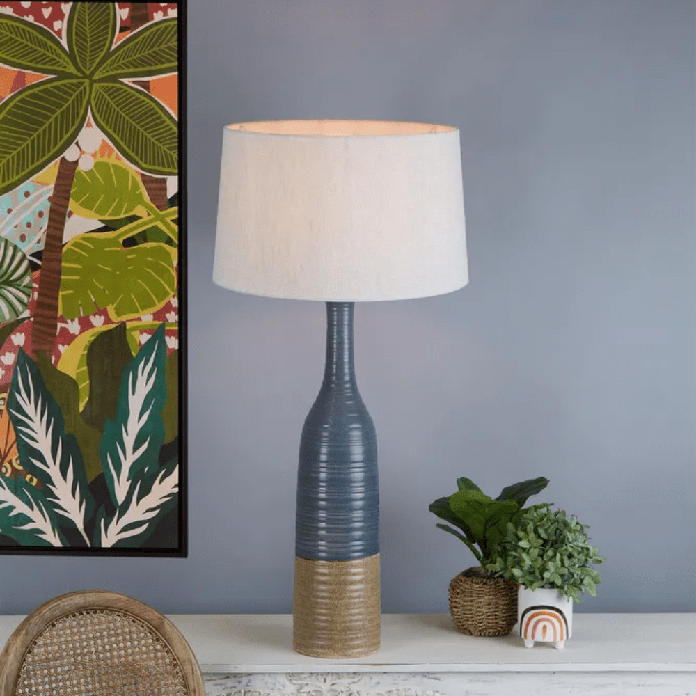 Table Lamps Potters Tall Thin Glazed Ceramic Table Lamp