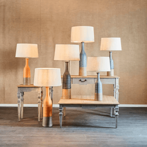 Table Lamps Potters Tall Thin Glazed Ceramic Table Lamp