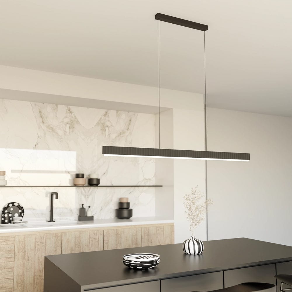 Linear Pendant Prinia Modern Fluted Linear Pendant Light