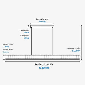 Linear Pendant Prinia Modern Fluted Linear Pendant Light