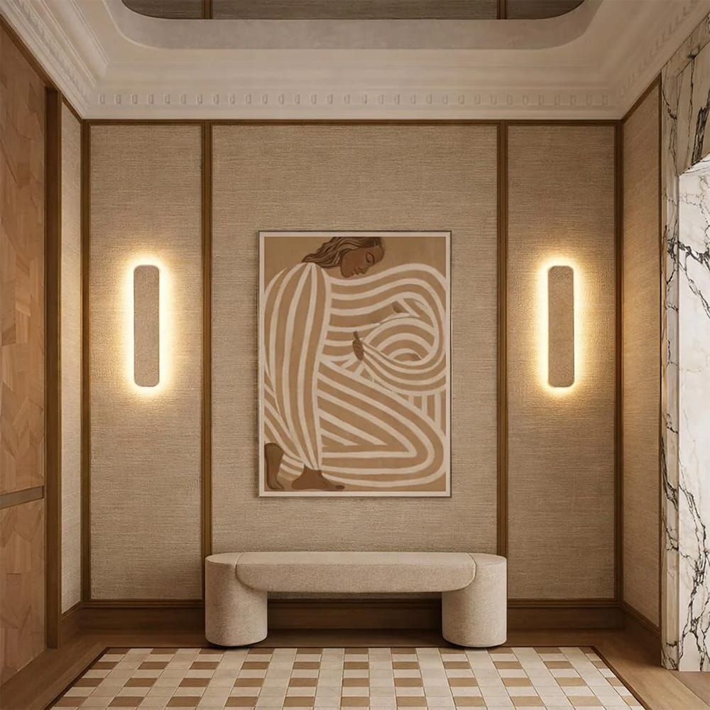 Interior Wall Light / Sconce Pulse Long Shadow Natural Travertine Indoor Wall Light