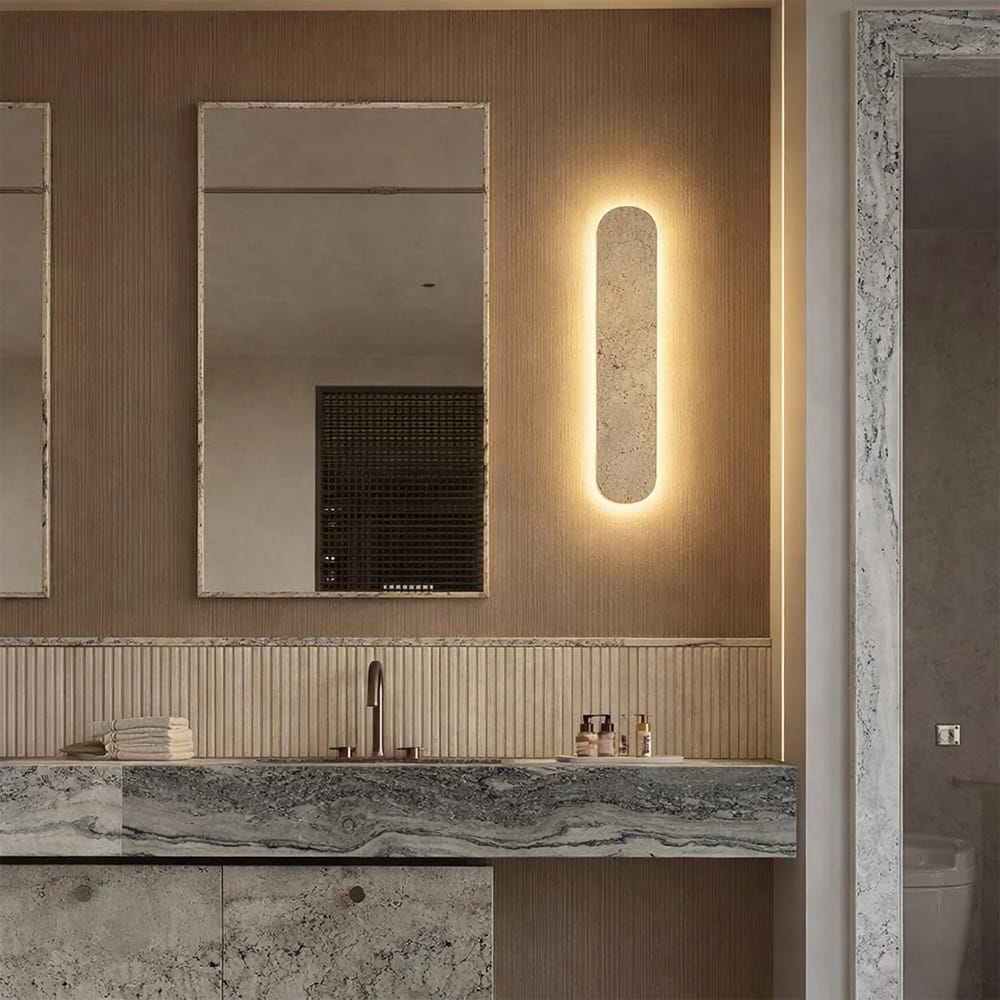Interior Wall Light / Sconce Pulse Long Shadow Natural Travertine Indoor Wall Light