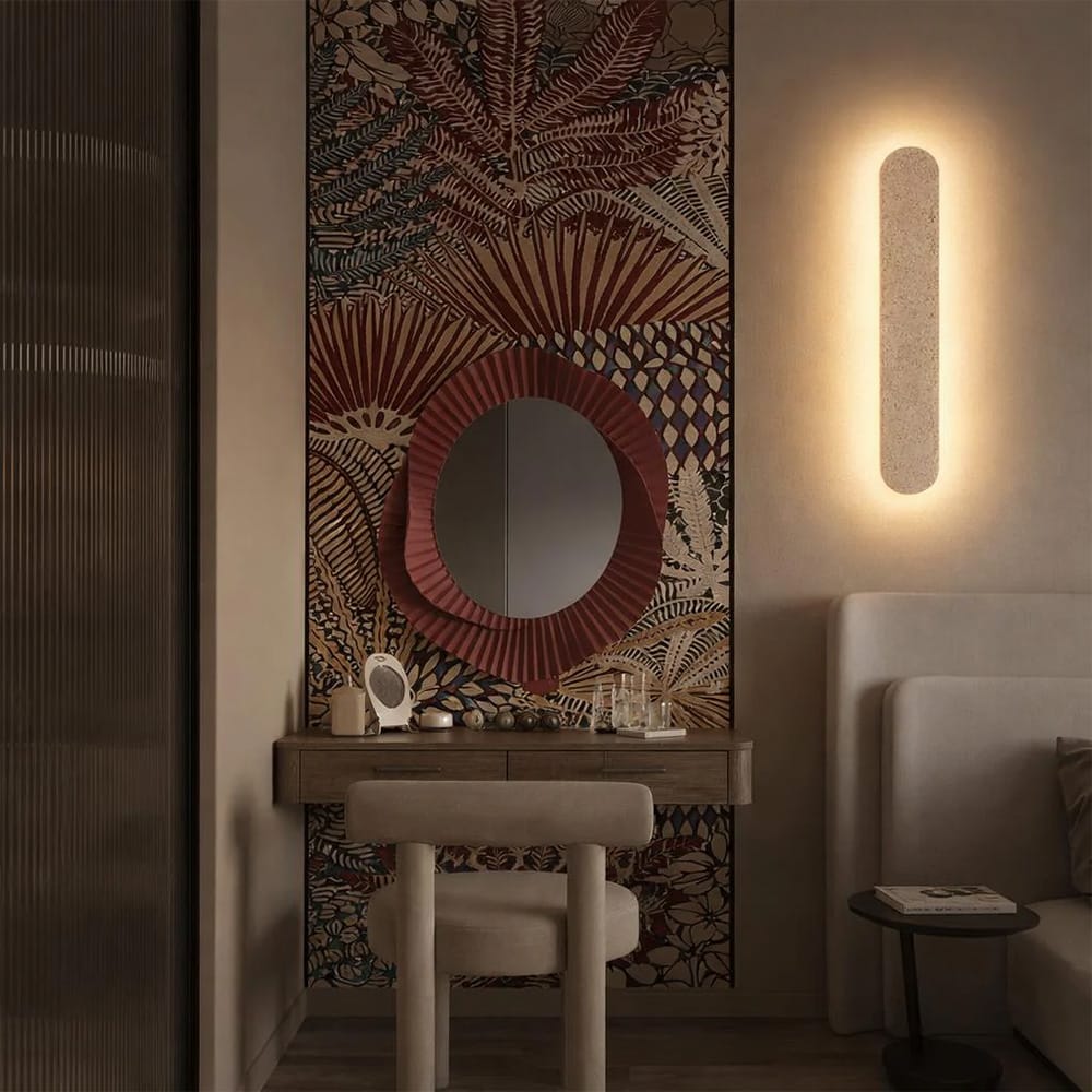 Interior Wall Light / Sconce Pulse Long Shadow Natural Travertine Indoor Wall Light
