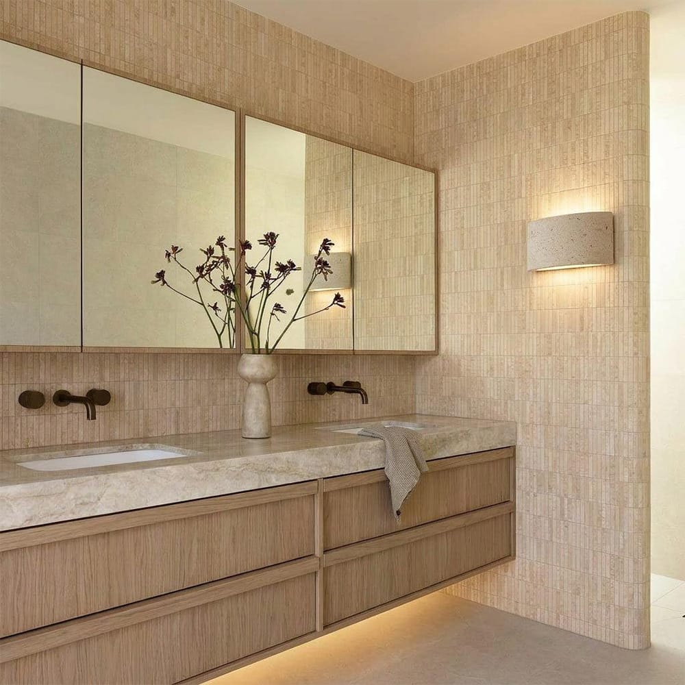 Interior Wall Light / Sconce Pulse Natural Travertine Up/Down Wall Light