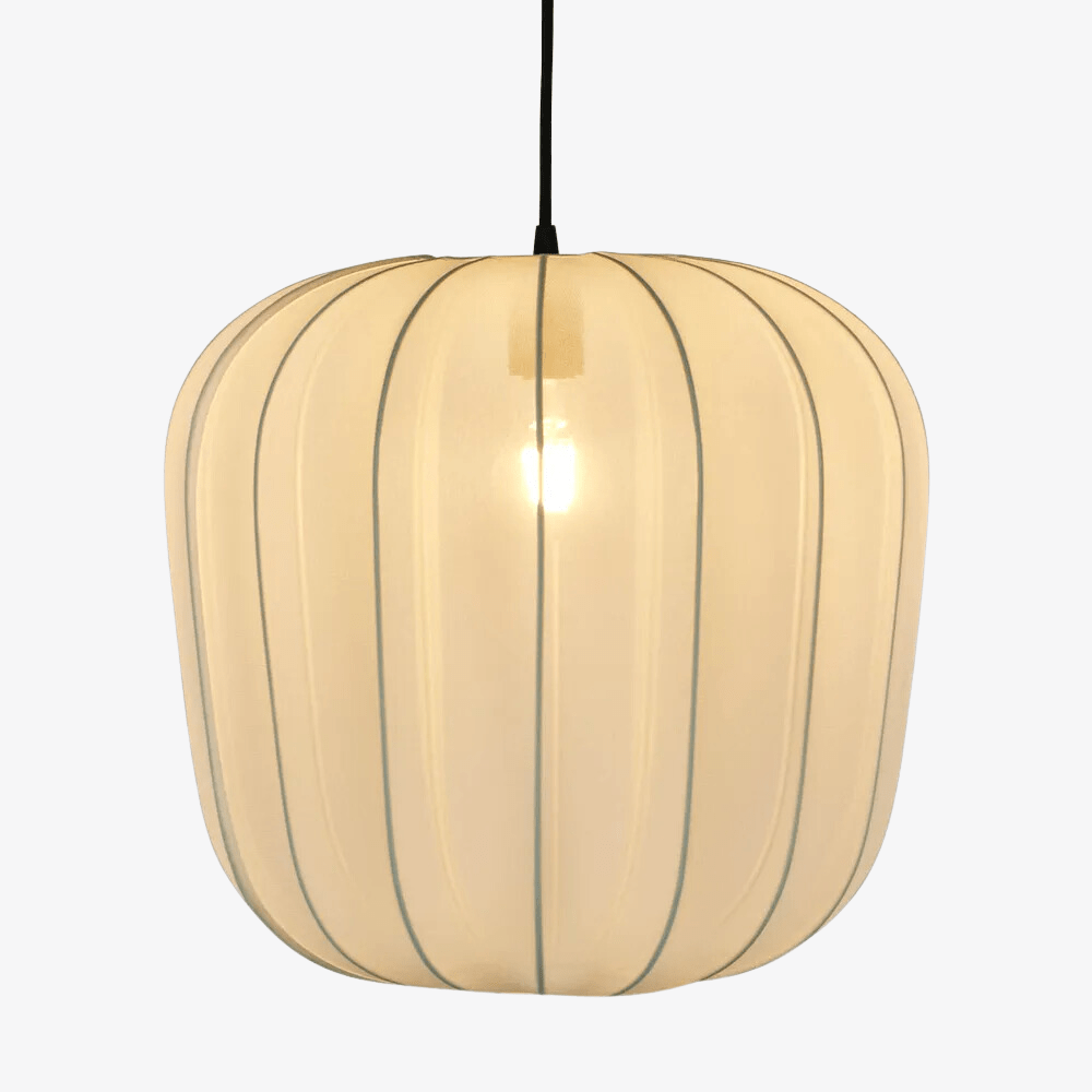 Interior Pendant Pumpkin Ceiling Pendant Ivory with Black Cord Drop