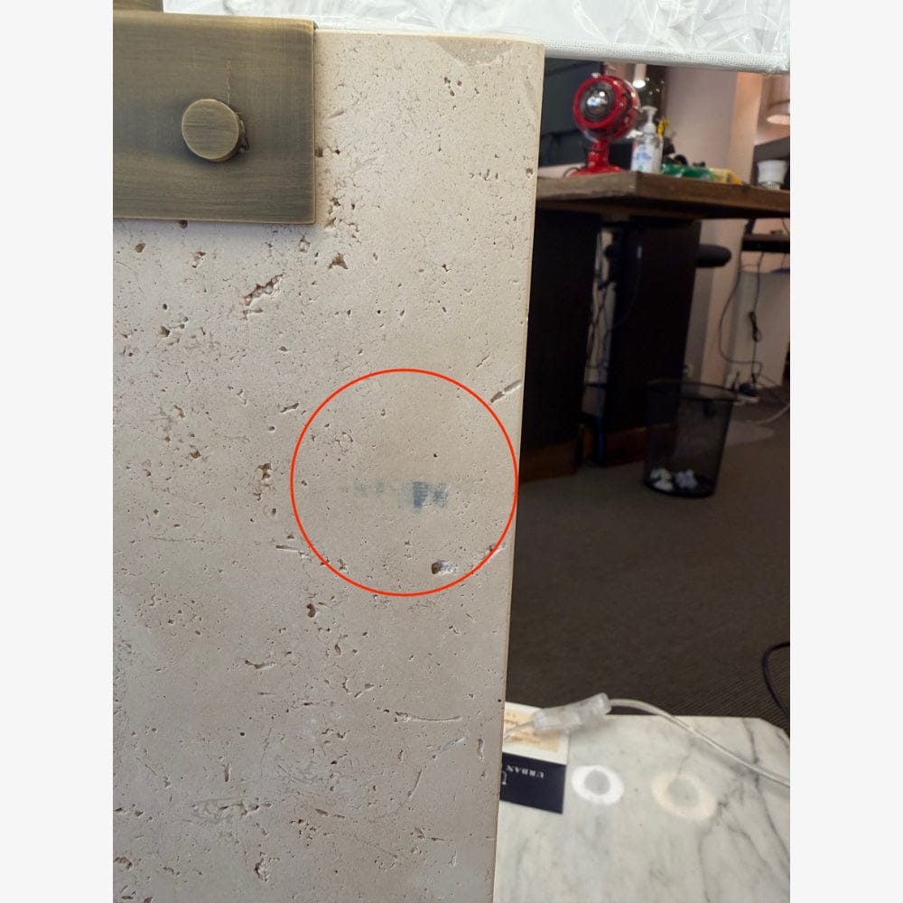 Table Lamps Rectangular Stone Base & Shade Complete – CLEARANCE (Ex-display)