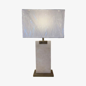 Table Lamps Rectangular Stone Base & Shade Complete – CLEARANCE (Ex-display)