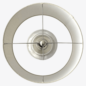 Table Lamps Regency Nickel and Glass Table Lamp with Natural Linen Shade