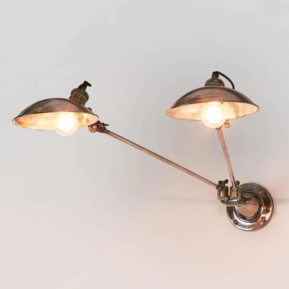 Interior Wall Light / Sconce Remington Wall Light with Metal Shade Silver (Excess Stock)
