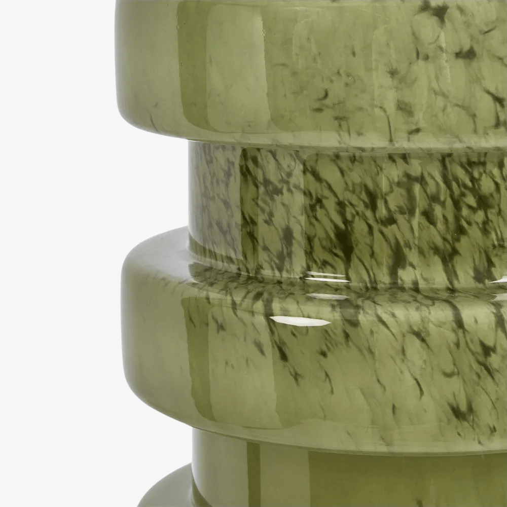 Table Lamps Remy Green Glass Table Lamp & White Shade