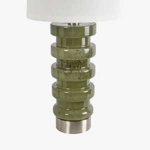 Table Lamps Remy Green Glass Table Lamp & White Shade