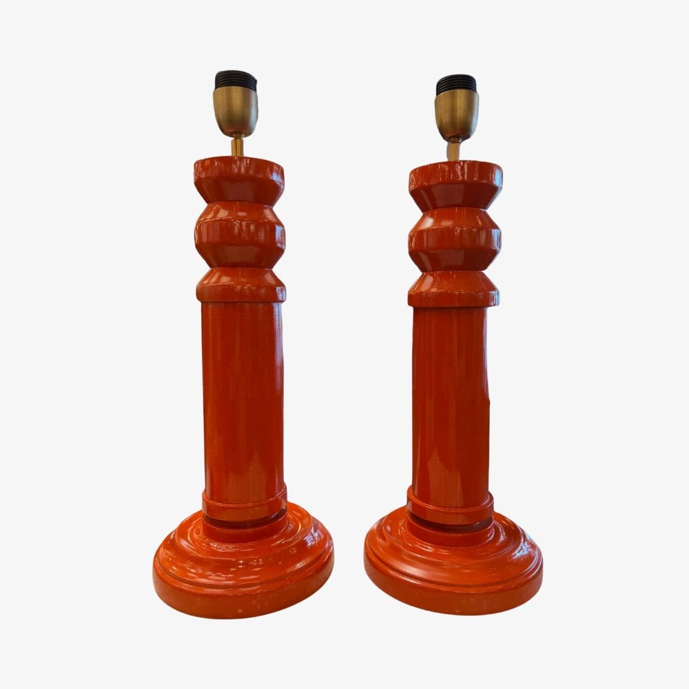 Table Lamps Retro Orange Lamp Bases – SOLD AS PAIR – CLEARANCE (Ex-display)