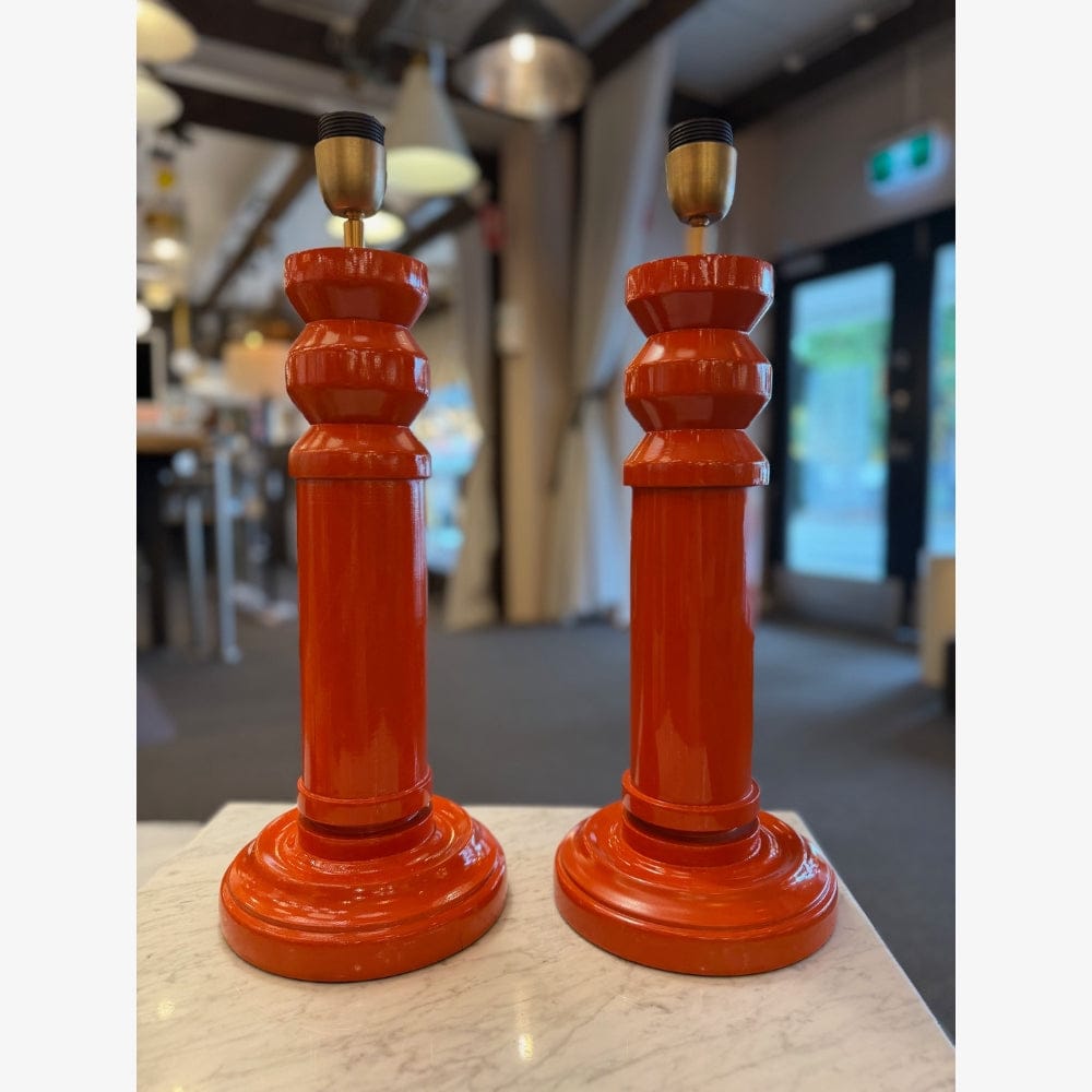 Table Lamps Retro Orange Lamp Bases – SOLD AS PAIR – CLEARANCE (Ex-display)