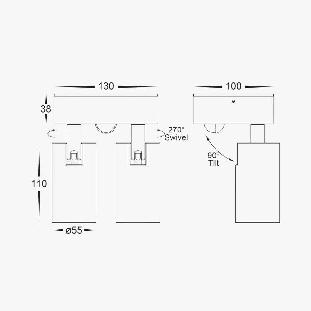 Sensor Lights Revo Double Adjustable Wall Light - With Sensor