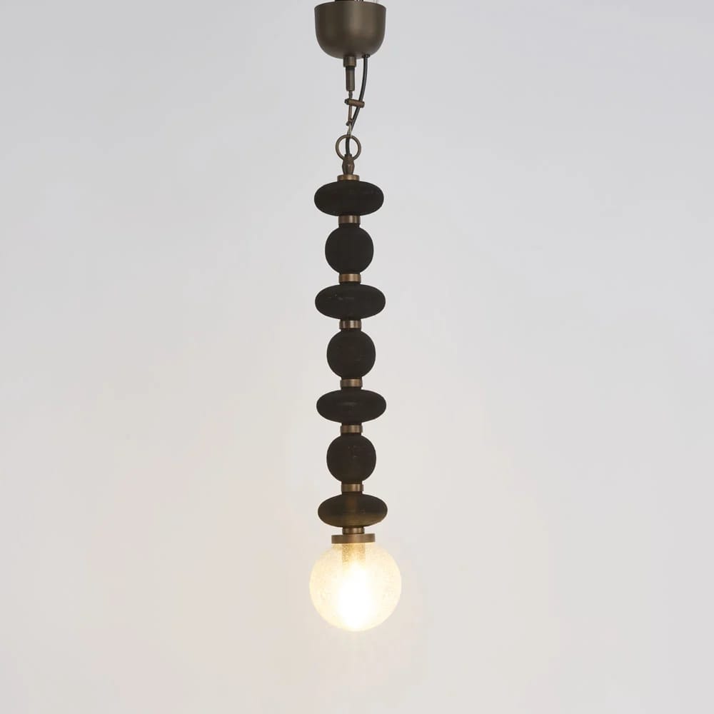 Interior Pendant Ribbed Black Thread Ceiling Pendant