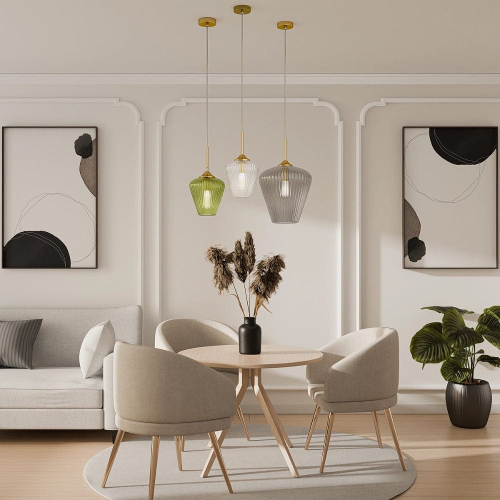 Interior Pendant Ribbon Fluted Glass Pendant Light