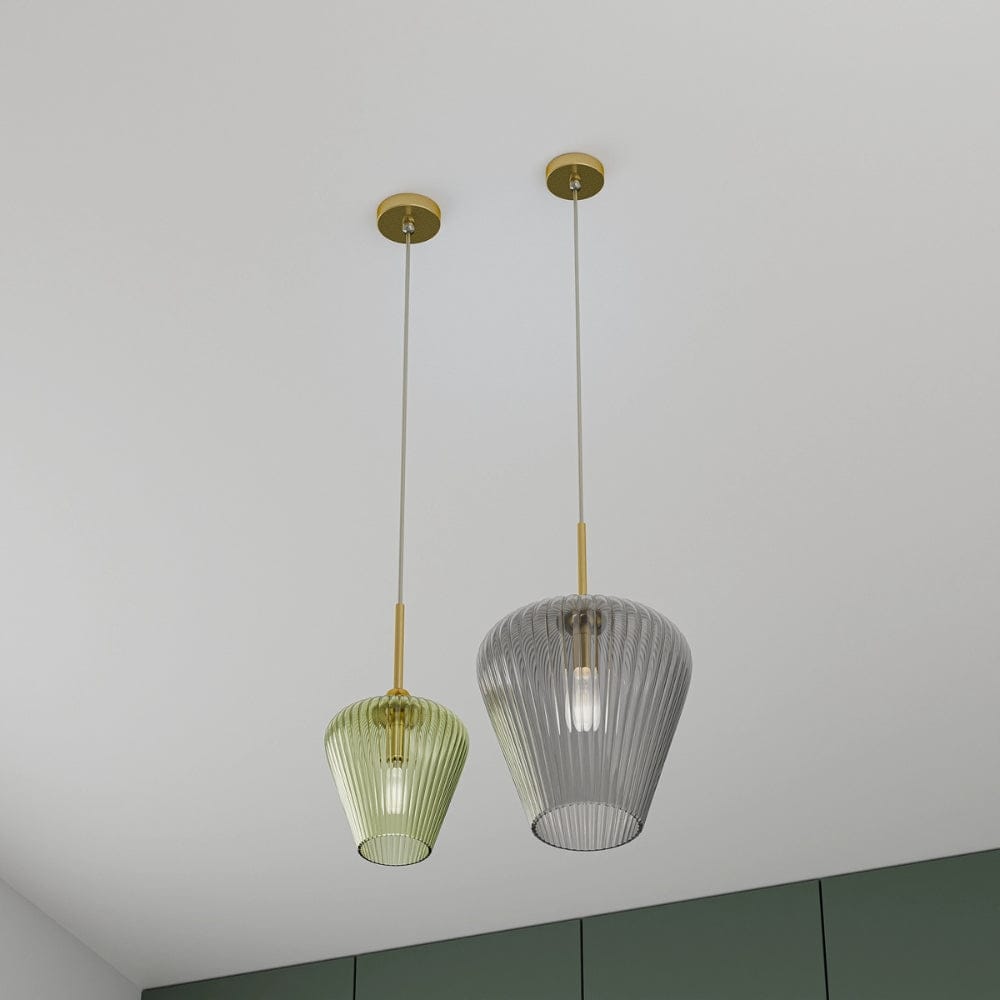 Interior Pendant Ribbon Fluted Glass Pendant Light
