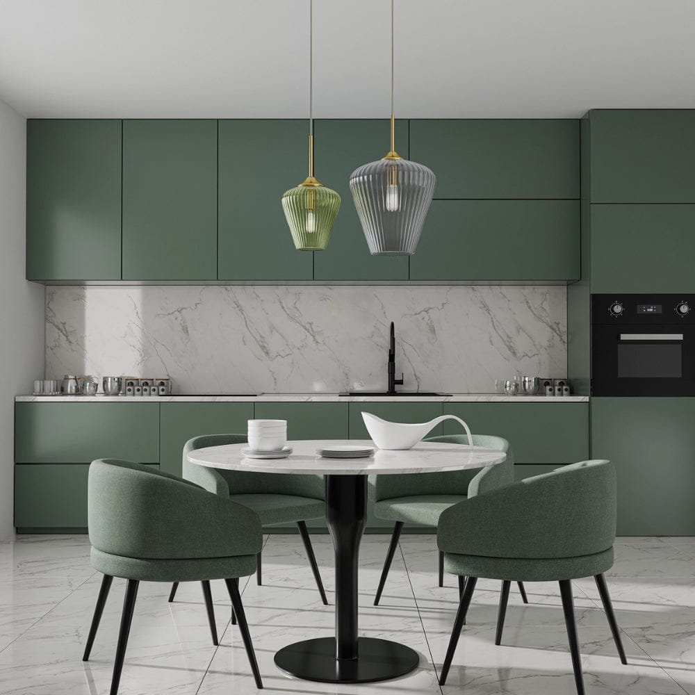 Interior Pendant Ribbon Fluted Glass Pendant Light