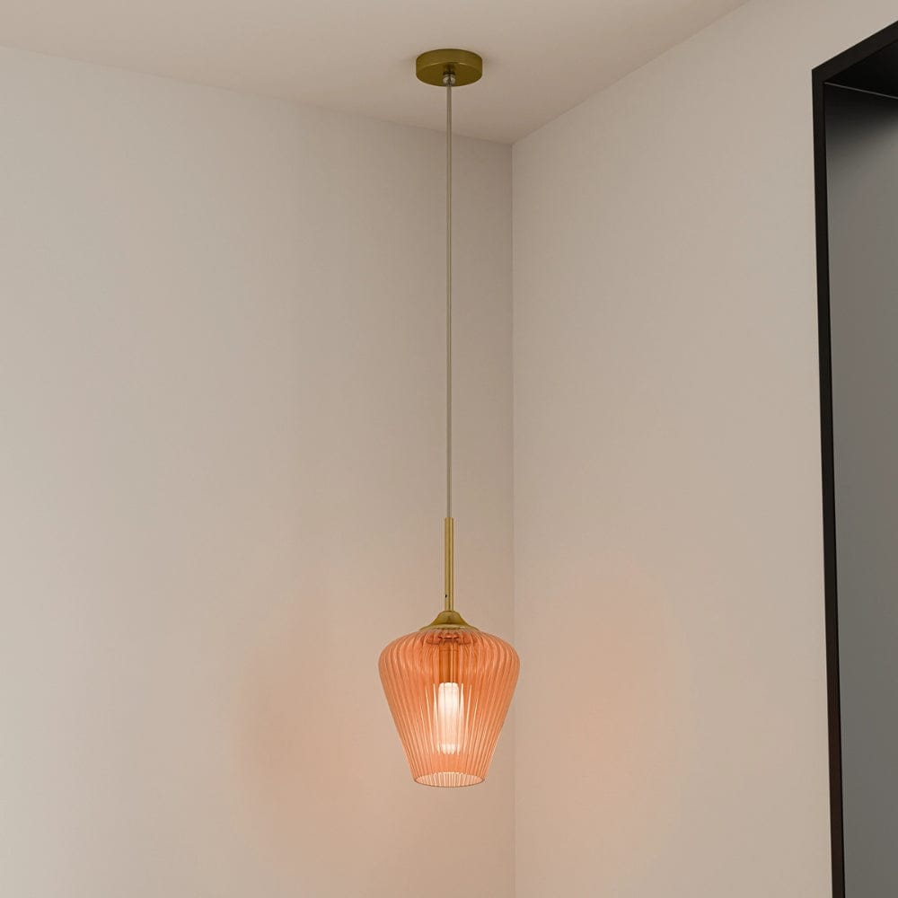 Interior Pendant Ribbon Fluted Glass Pendant Light