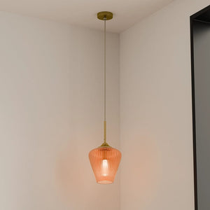 Interior Pendant Ribbon Fluted Glass Pendant Light