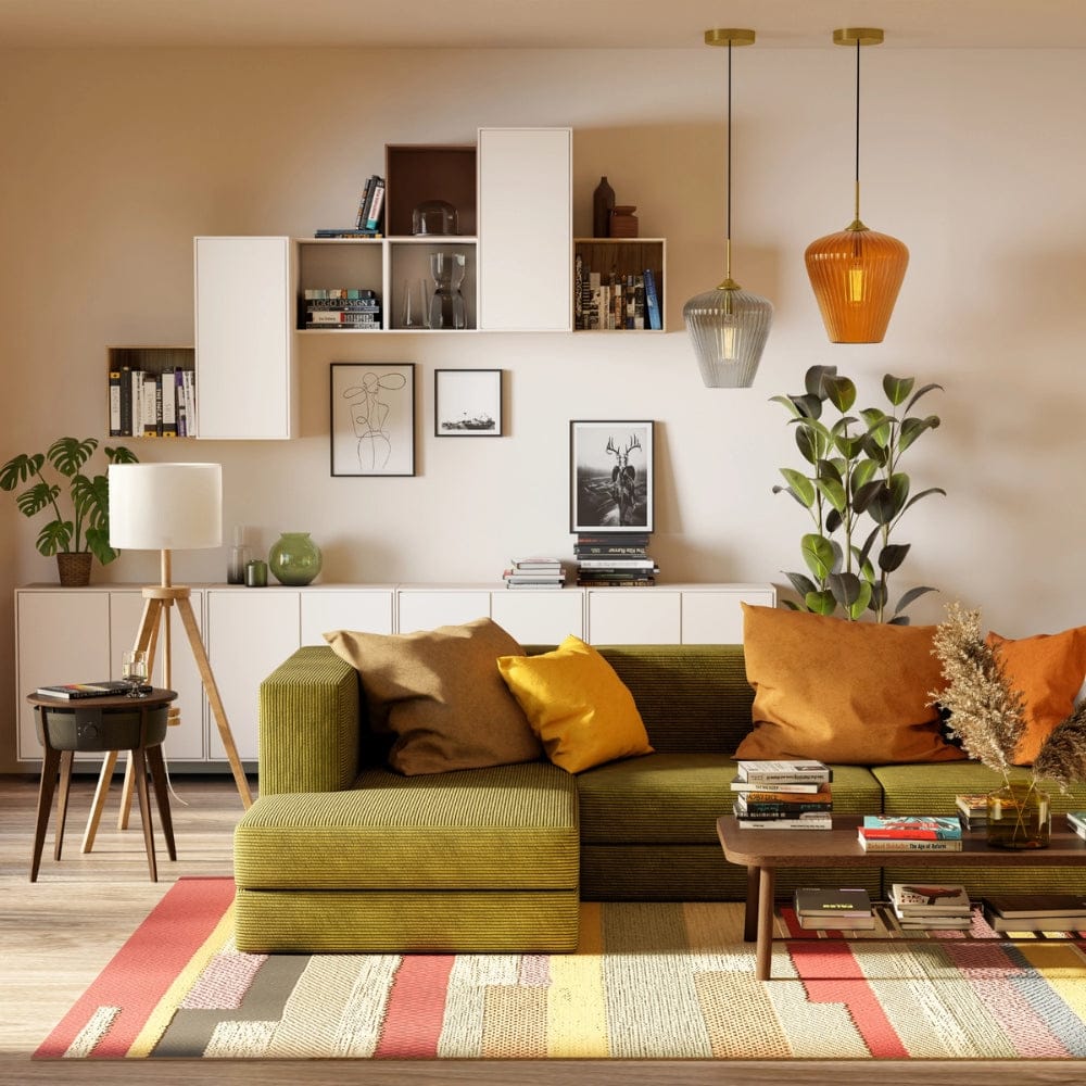 Interior Pendant Ribbon Fluted Glass Pendant Light