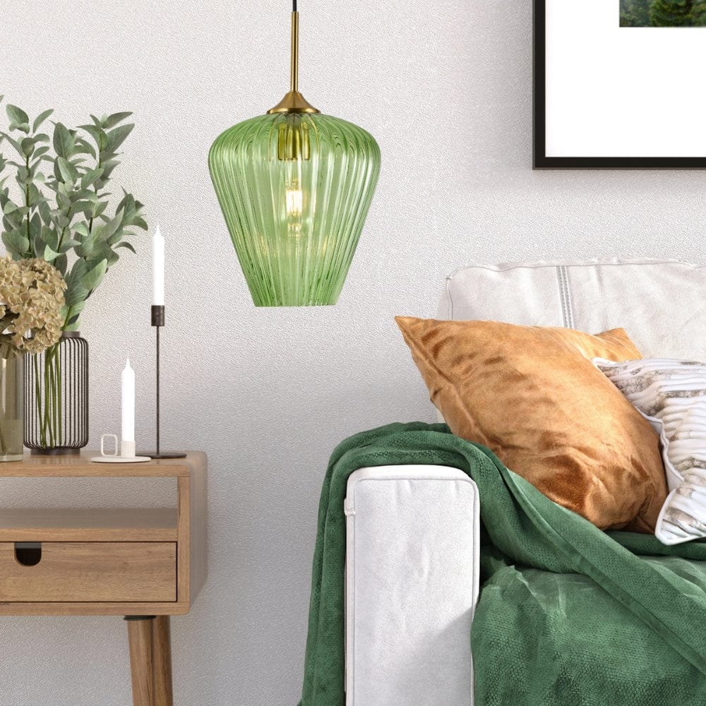 Interior Pendant Ribbon Fluted Glass Pendant Light