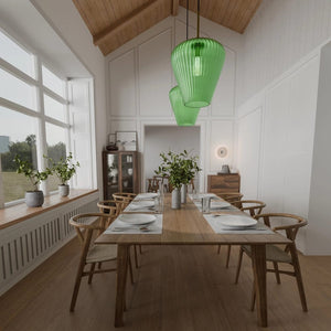 Interior Pendant Ribbon Fluted Glass Pendant Light